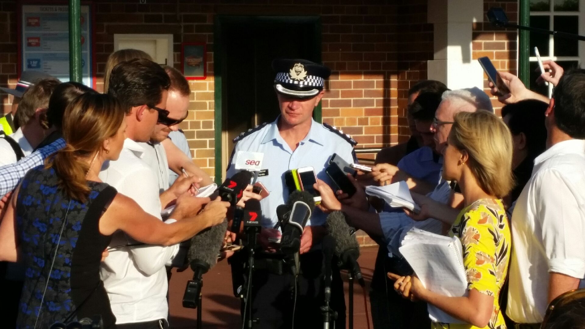 Police Inspector Todd Reid addresses the media at Dreamworld this evening. Photo: Scott Davis Police Inspector Todd Reid addresses the media at Dreamworld this evening. Photo: Scott Davis