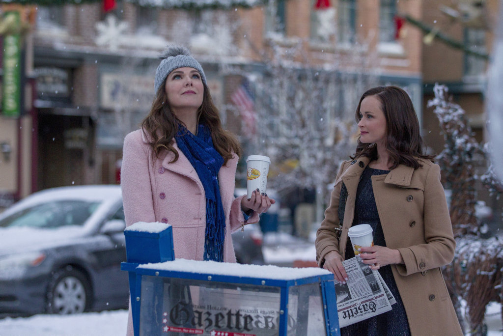 Lauren Graham and Alexis Bledel in a scene from the TV series Gilmore Girls: A Year in the Life. Lauren Graham and Alexis Bledel in a scene from the TV series Gilmore Girls: A Year in the Life.