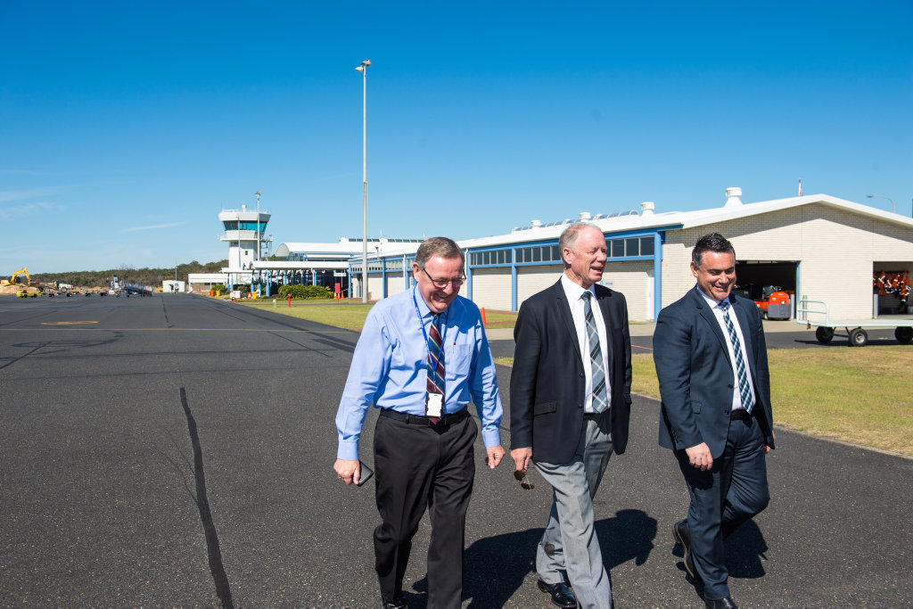 Dennis Martin with Member for Coffs Harbour Andrew Fraser and Deputy Premier John Barilaro. Dennis Martin with Member for Coffs Harbour Andrew Fraser and Deputy Premier John Barilaro.
