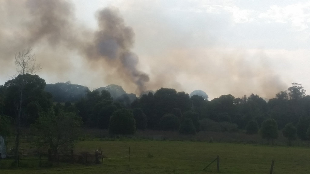 A bush fire at Coraki. A bush fire at Coraki.