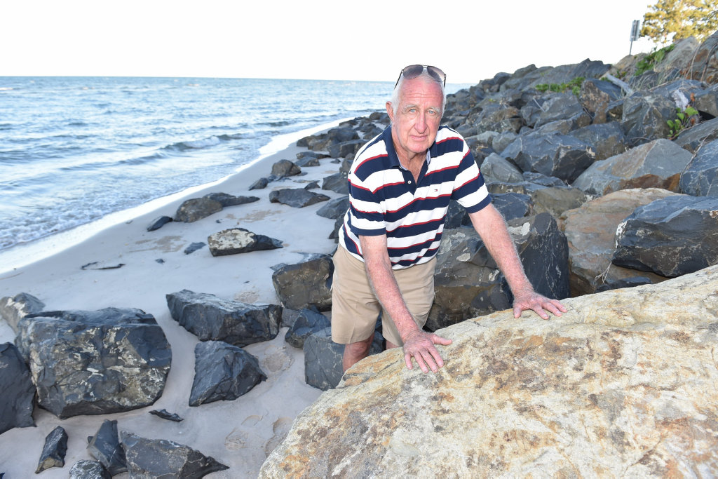 Toogoom resident Norm Hoffman at the Toogoom rock wall. Toogoom resident Norm Hoffman at the Toogoom rock wall.