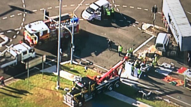 An intersection is blocked after a fatal crash. Photo: Dave Andrews - @Chopperdaveqld An intersection is blocked after a fatal crash. Photo: Dave Andrews - @Chopperdaveqld
