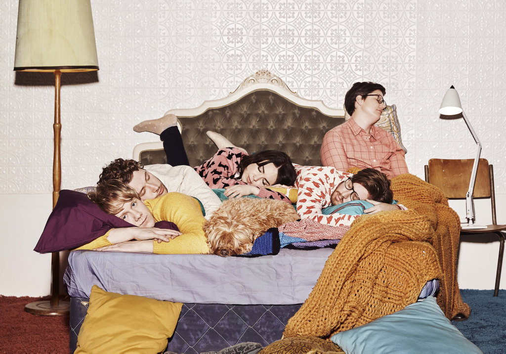 Josh Thomas, Keegan Joyce, Emily Barclay, Thomas Ward and Hannah Gadsby star in the fourth season of the TV series Please Like Me. Josh Thomas, Keegan Joyce, Emily Barclay, Thomas Ward and Hannah Gadsby star in the fourth season of the TV series Please Like Me.