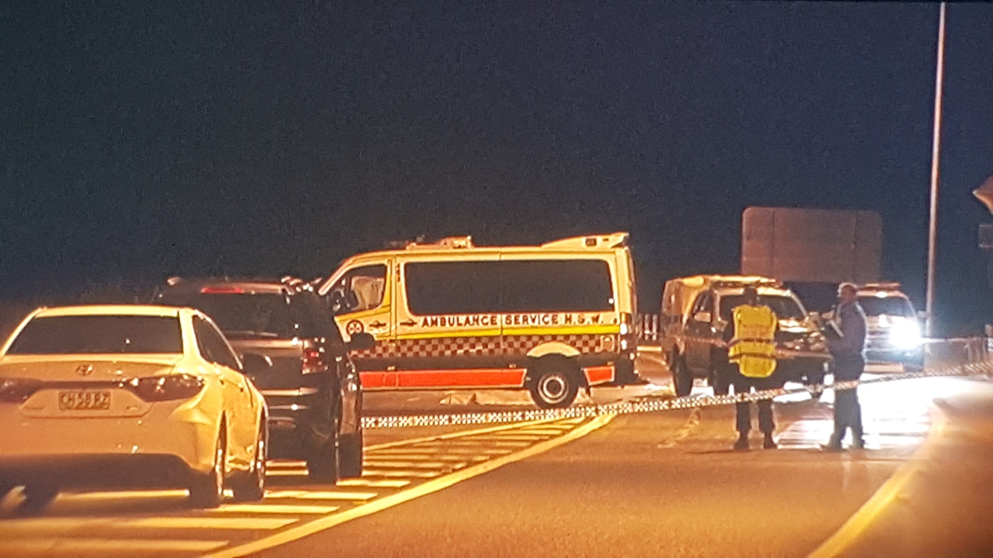 A man has been fatally shot by police, south of Coffs Harbour, this evening after a police pursuit and the stabbing of a woman earlier in the night in Port Macquarie. A man has been fatally shot by police, south of Coffs Harbour, this evening after a police pursuit and the stabbing of a woman earlier in the night in Port Macquarie.