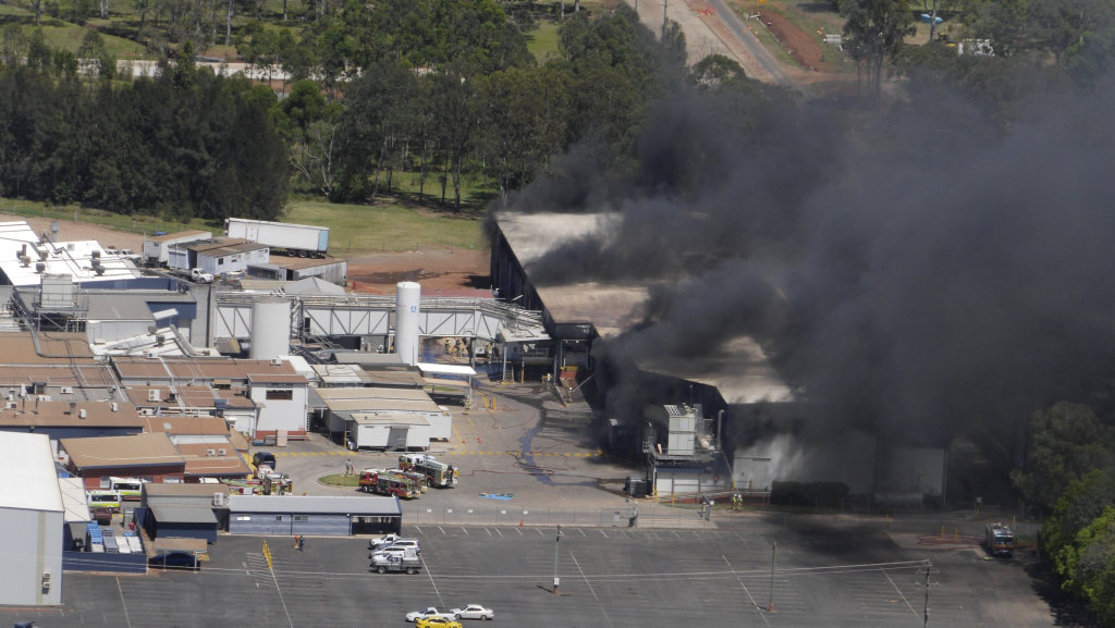 The scene of a fire at Swickers Bacon Factory on Sunday, November 6. The scene of a fire at Swickers Bacon Factory on Sunday, November 6.