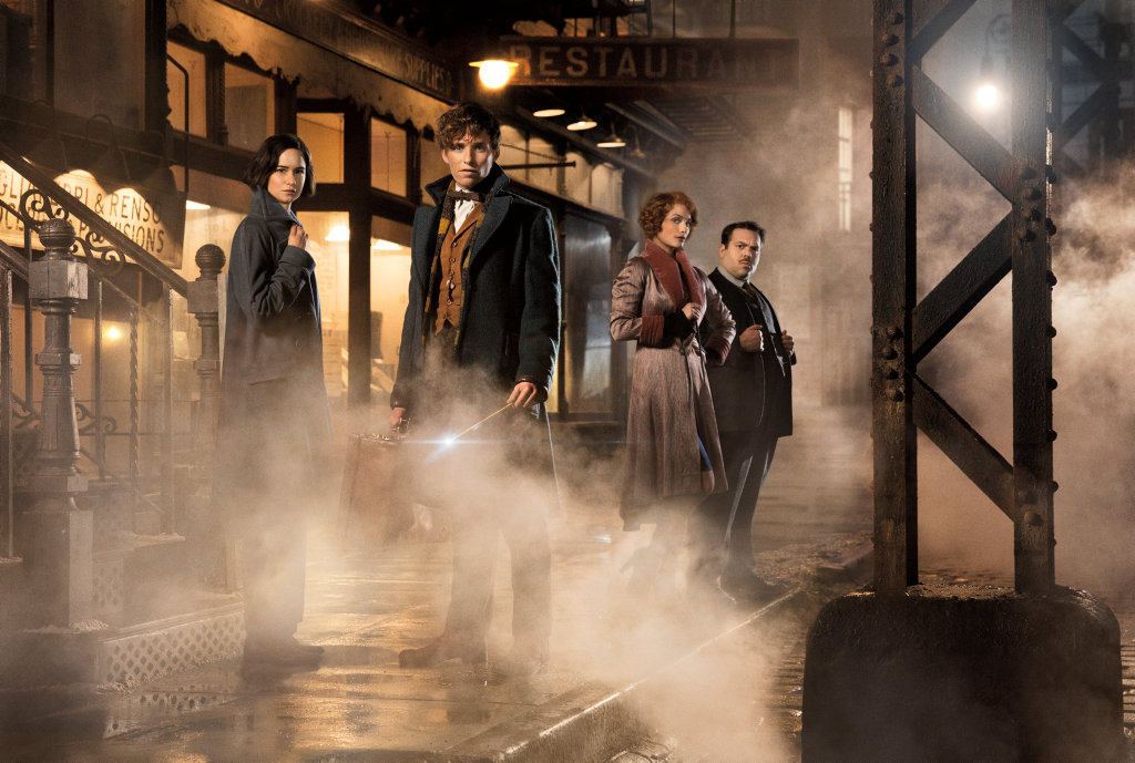 FOR REVIEW AND PREVIEW PURPOSES ONLY. Katherine Waterston, Eddie Redmayne, Alison Sudol and Dan Fogler in a scene from the movie Fantastic Beasts and Where To Find Them. Supplied by Warner Bros. FOR REVIEW AND PREVIEW PURPOSES ONLY. Katherine Waterston, Eddie Redmayne, Alison Sudol and Dan Fogler in a scene from the movie Fantastic Beasts and Where To Find Them. Supplied by Warner Bros.