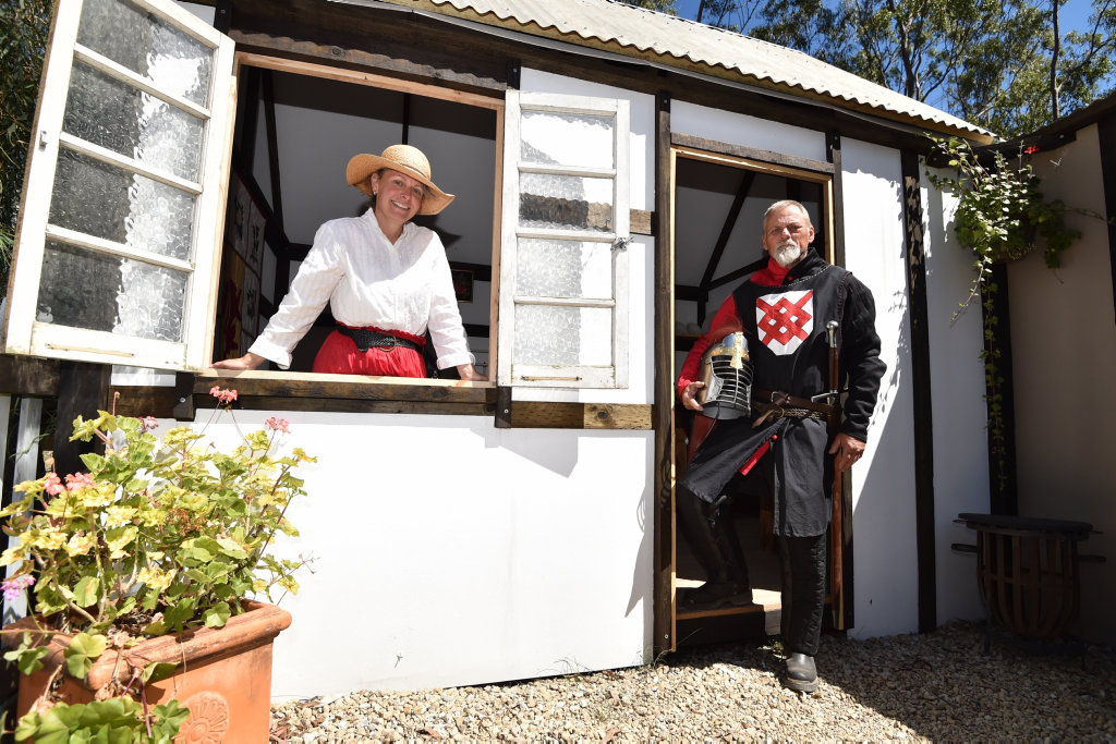 Open day at the Victory Village at Riverbend west of Tiaro - lord and lady of the village - Lady Tonya Osborne-Blake and Lord Terence Blake. Open day at the Victory Village at Riverbend west of Tiaro - lord and lady of the village - Lady Tonya Osborne-Blake and Lord Terence Blake.