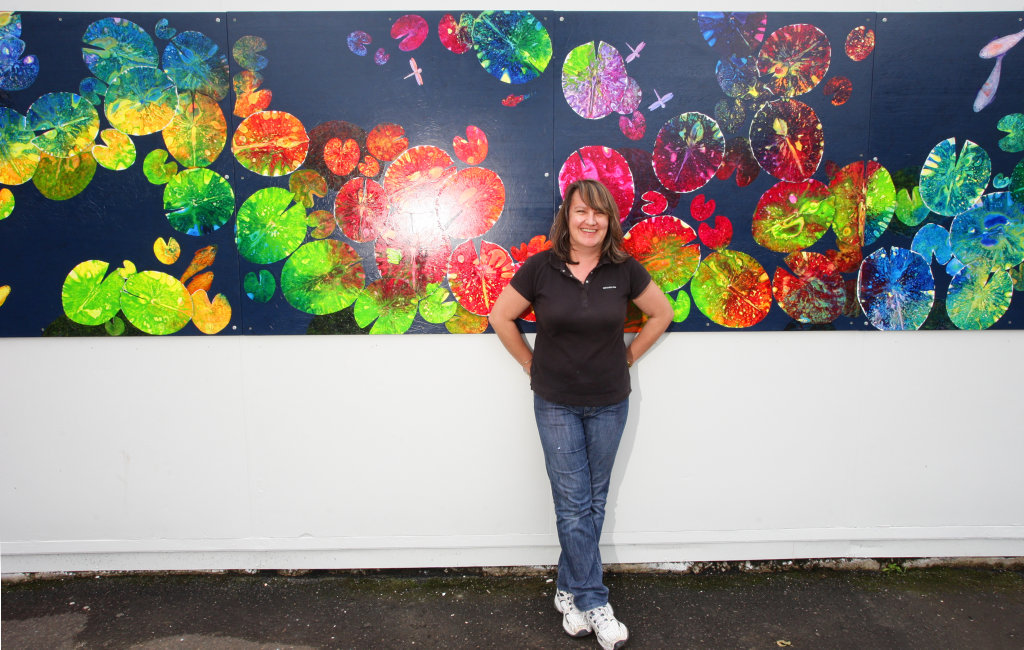 Artist Meloney Steyl at Nambour Primary School's makeover. Artist Meloney Steyl at Nambour Primary School's makeover.