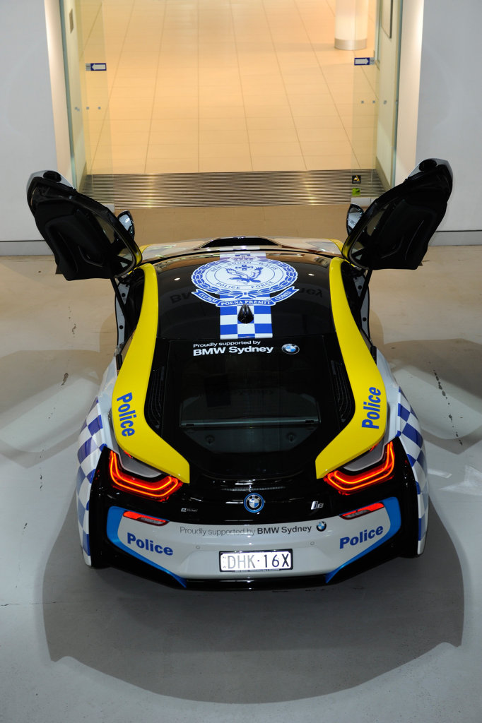 NSW's Rose Bay Police Squad's new BMW i8. NSW's Rose Bay Police Squad's new BMW i8.