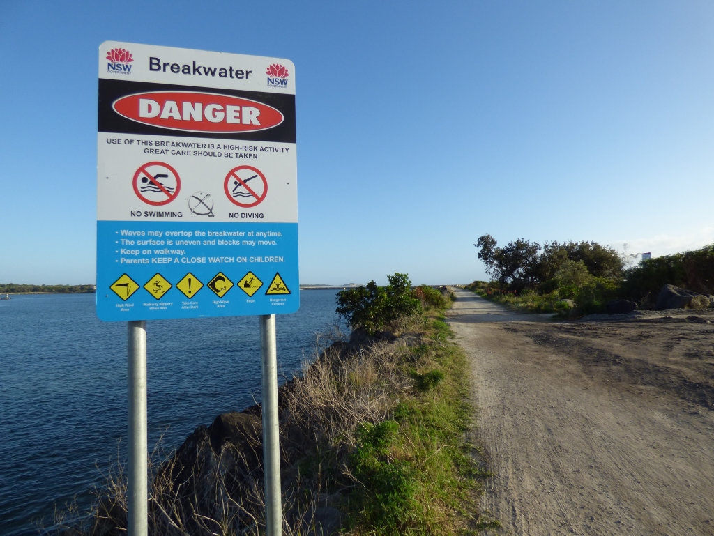 BREAKWATER: The Yamba breakwall on the morning after a Yamba man drowned while fishing. BREAKWATER: The Yamba breakwall on the morning after a Yamba man drowned while fishing.