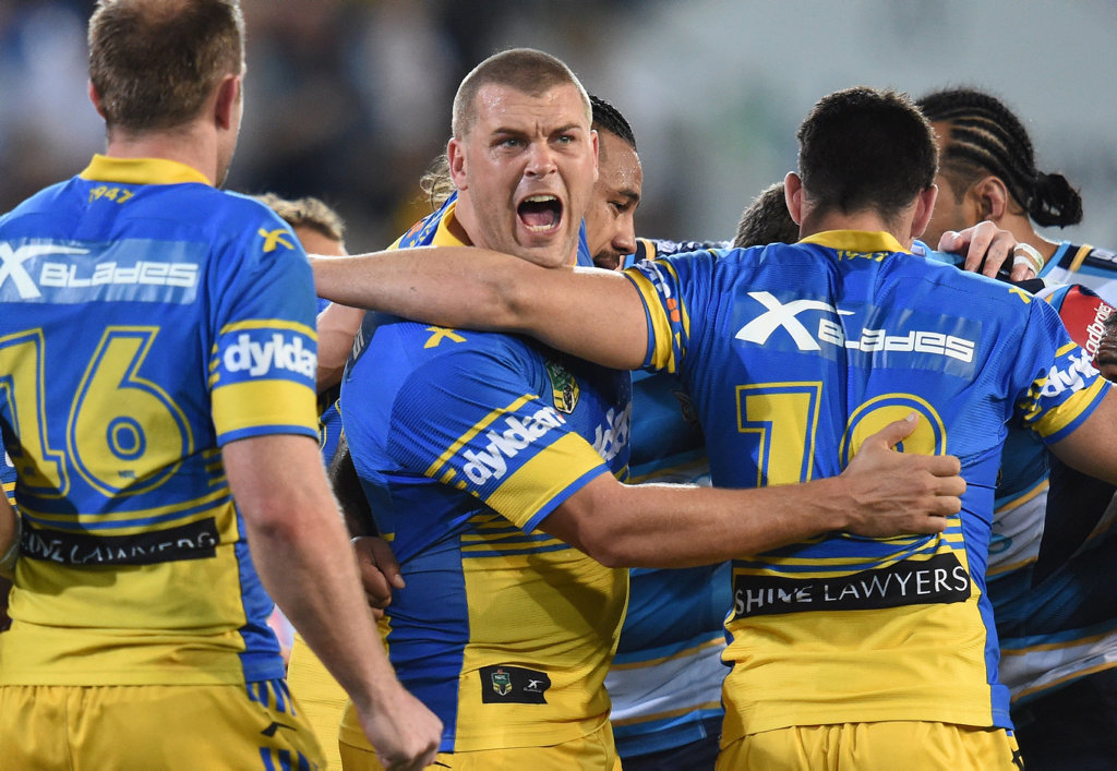 Eels player Danny Wicks reacts during the Round 20 NRL match between the Gold Coast Titans and the Parramatta Eels at CBUS Stadium on the Gold Coast, Saturday, June 23, 2016. (AAP Image/Dave Hunt) NO ARCHIVING, EDITORIAL USE ONLY Eels player Danny Wicks reacts during the Round 20 NRL match between the Gold Coast Titans and the Parramatta Eels at CBUS Stadium on the Gold Coast, Saturday, June 23, 2016. (AAP Image/Dave Hunt) NO ARCHIVING, EDITORIAL USE ONLY