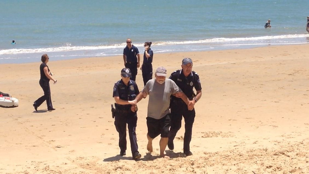 SUPERBOATS PROTEST: Marine scientist and activist Lee Carter was also arrested for protesting the event, at Scarness beach on Sunday. SUPERBOATS PROTEST: Marine scientist and activist Lee Carter was also arrested for protesting the event, at Scarness beach on Sunday.