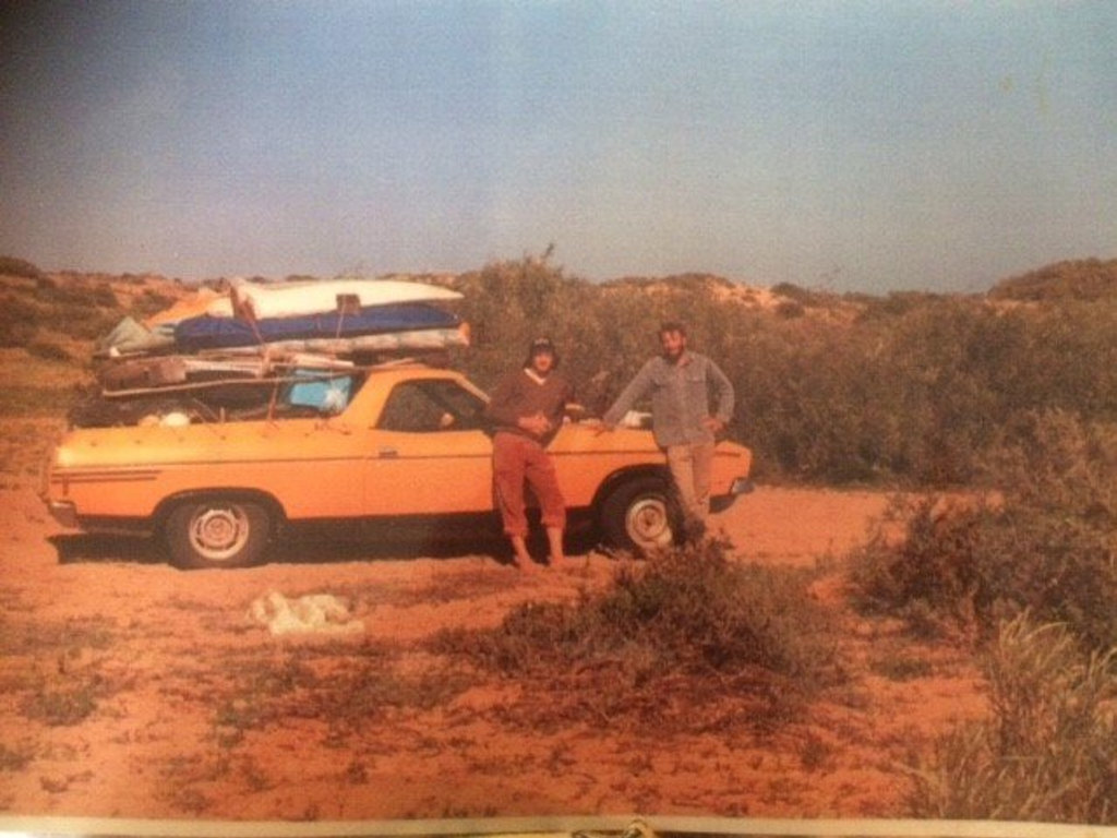 Former Coast surfer Les Norish (left) and his mate Russell Former Coast surfer Les Norish (left) and his mate Russell