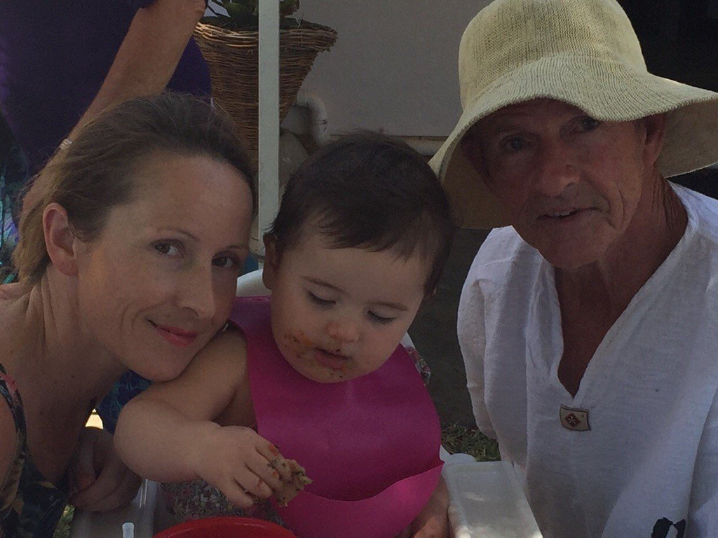 Former Coast surfer Les Norish relaxes with his daughter Suzie and granddaughter Isla. Former Coast surfer Les Norish relaxes with his daughter Suzie and granddaughter Isla.