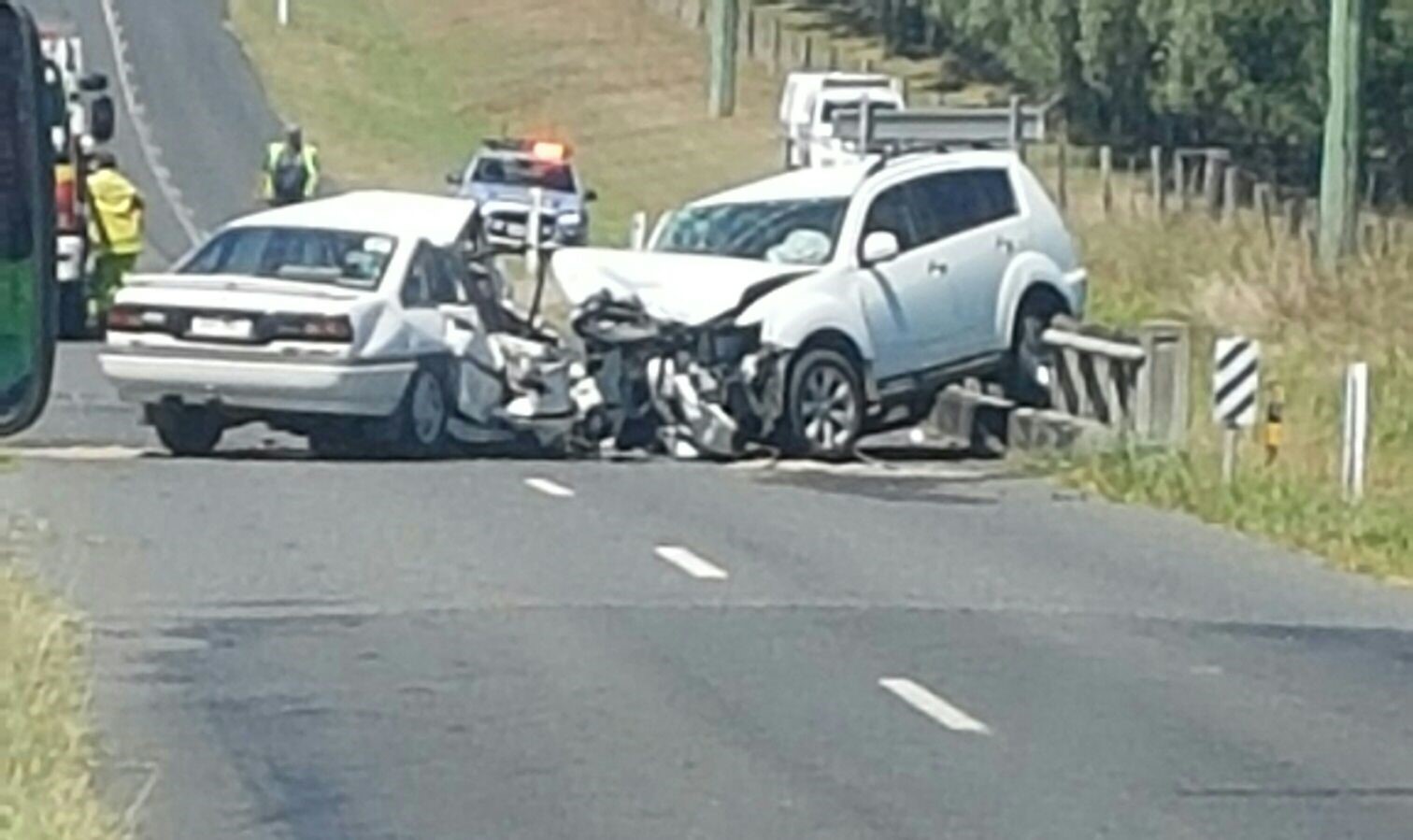 Police at the scene of a fatal traffic crash at Kalbar on Monday morning. Police at the scene of a fatal traffic crash at Kalbar on Monday morning.