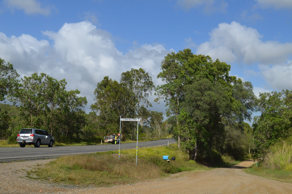 Nine Mile Creek Rd, north of Mackay off the Bruce Hwy. Nine Mile Creek Rd, north of Mackay off the Bruce Hwy.