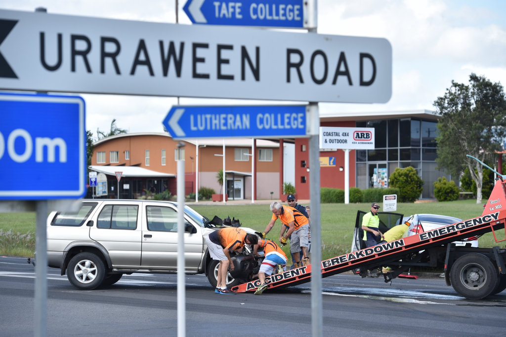 A two vehicle traffic crash at the intersection of Urraween Rd and Maryborough Hervey Bay Rd earlier this year.