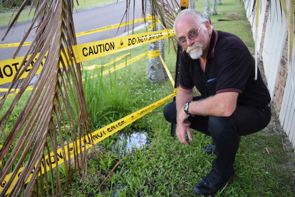 Aroona resident Don Cameron is fed up with a water leak which has rendered a section of the footpath in front of his home unusable. Aroona resident Don Cameron is fed up with a water leak which has rendered a section of the footpath in front of his home unusable.