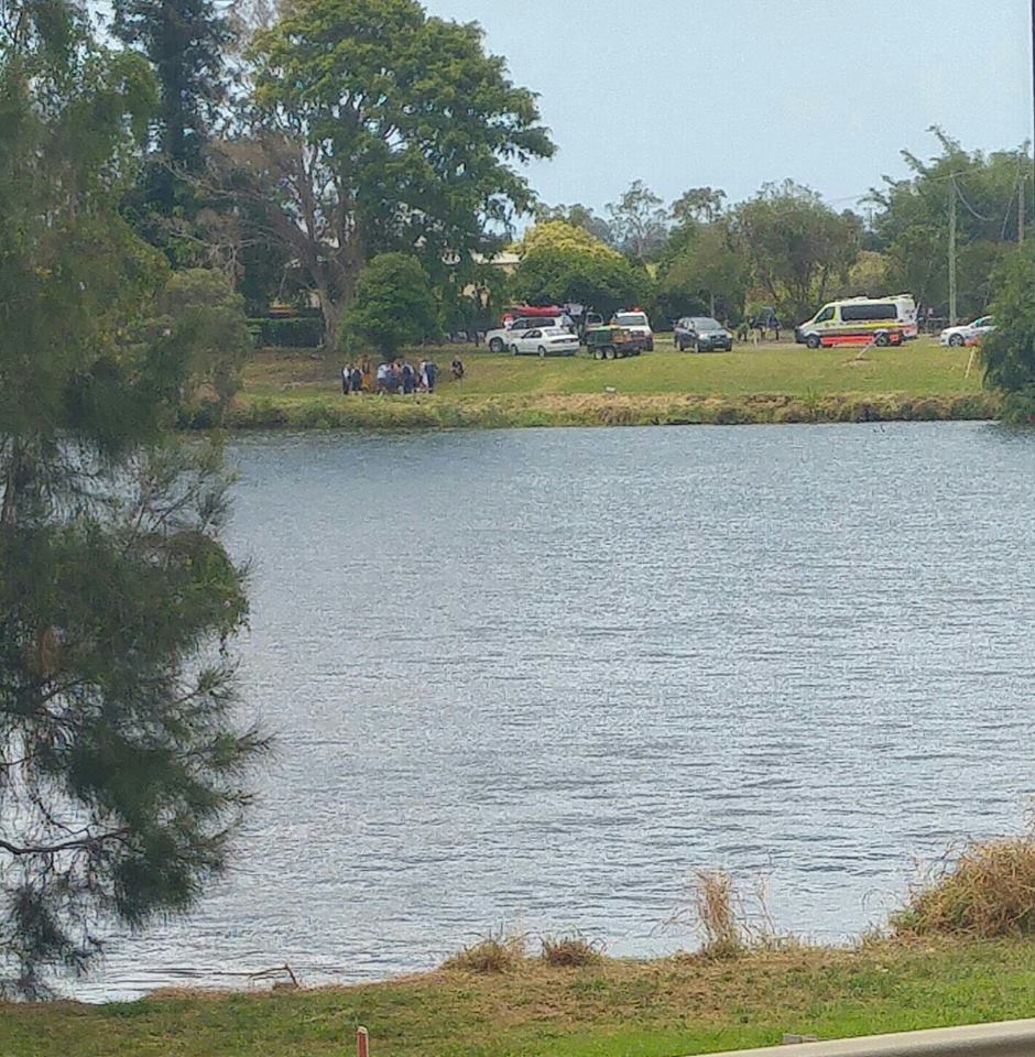 Boat fire on the Richmond River. Boat fire on the Richmond River.