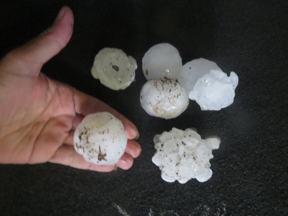 Hailstones the size of Hailstones the size of