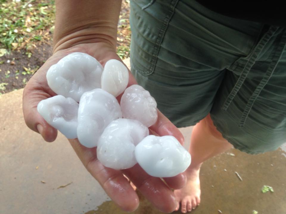 Huge hailstones fall at Borumba Dam, Imbil. Huge hailstones fall at Borumba Dam, Imbil.