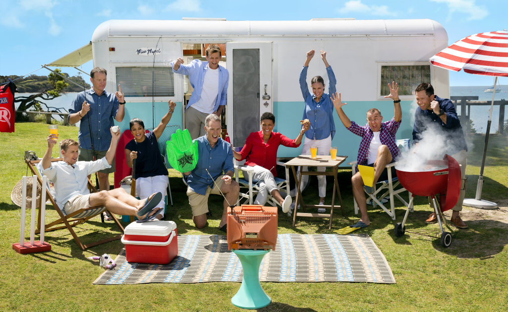 Channel 10's 2016-17 BBL and WBBL cricket commentary team, from left, Mark Howard, Mark Waugh, Lisa Sthalekar, Damien Fleming, Adam Gilchrist, Mel Jones, Roz Kelly, Andy Maher and Ricky Ponting. Channel 10's 2016-17 BBL and WBBL cricket commentary team, from left, Mark Howard, Mark Waugh, Lisa Sthalekar, Damien Fleming, Adam Gilchrist, Mel Jones, Roz Kelly, Andy Maher and Ricky Ponting.