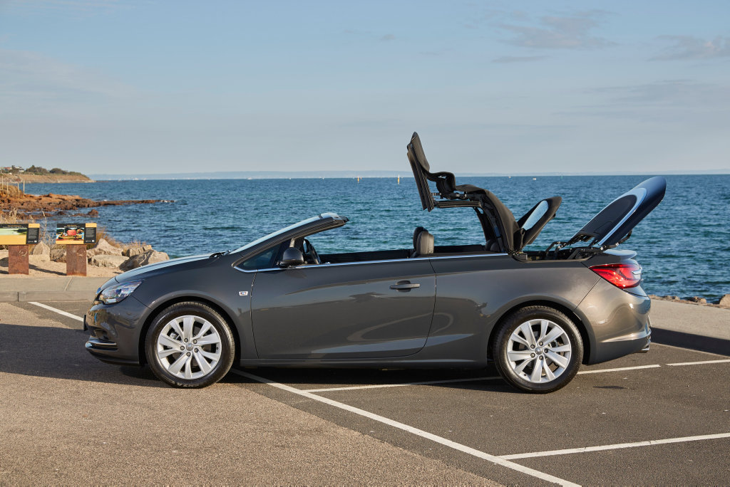 SWEET STYLING: Holden's Cascada is an attractive drop-top offering with a 1.6-litre four-cylinder turbo engine offering 125kW and 260Nm. It starts from $41,990 before on-road costs. SWEET STYLING: Holden's Cascada is an attractive drop-top offering with a 1.6-litre four-cylinder turbo engine offering 125kW and 260Nm. It starts from $41,990 before on-road costs.