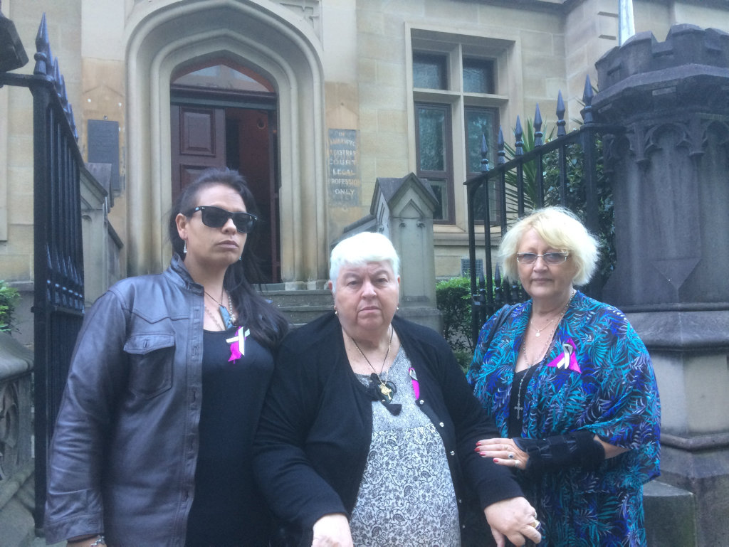 Outside Sydney Supreme Court on the trial's third day are (from left) Marie Darragh's granddaughter Shannon Parkinson and daughters Janet Parkinson and Charli Darragh. Outside Sydney Supreme Court on the trial's third day are (from left) Marie Darragh's granddaughter Shannon Parkinson and daughters Janet Parkinson and Charli Darragh.