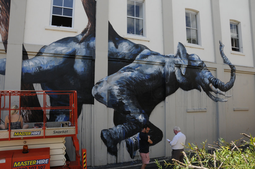 First Coat, a street art festival consisting of multiple large scale murals being painted by artists on walls throughout the city. First Coat, a street art festival consisting of multiple large scale murals being painted by artists on walls throughout the city.