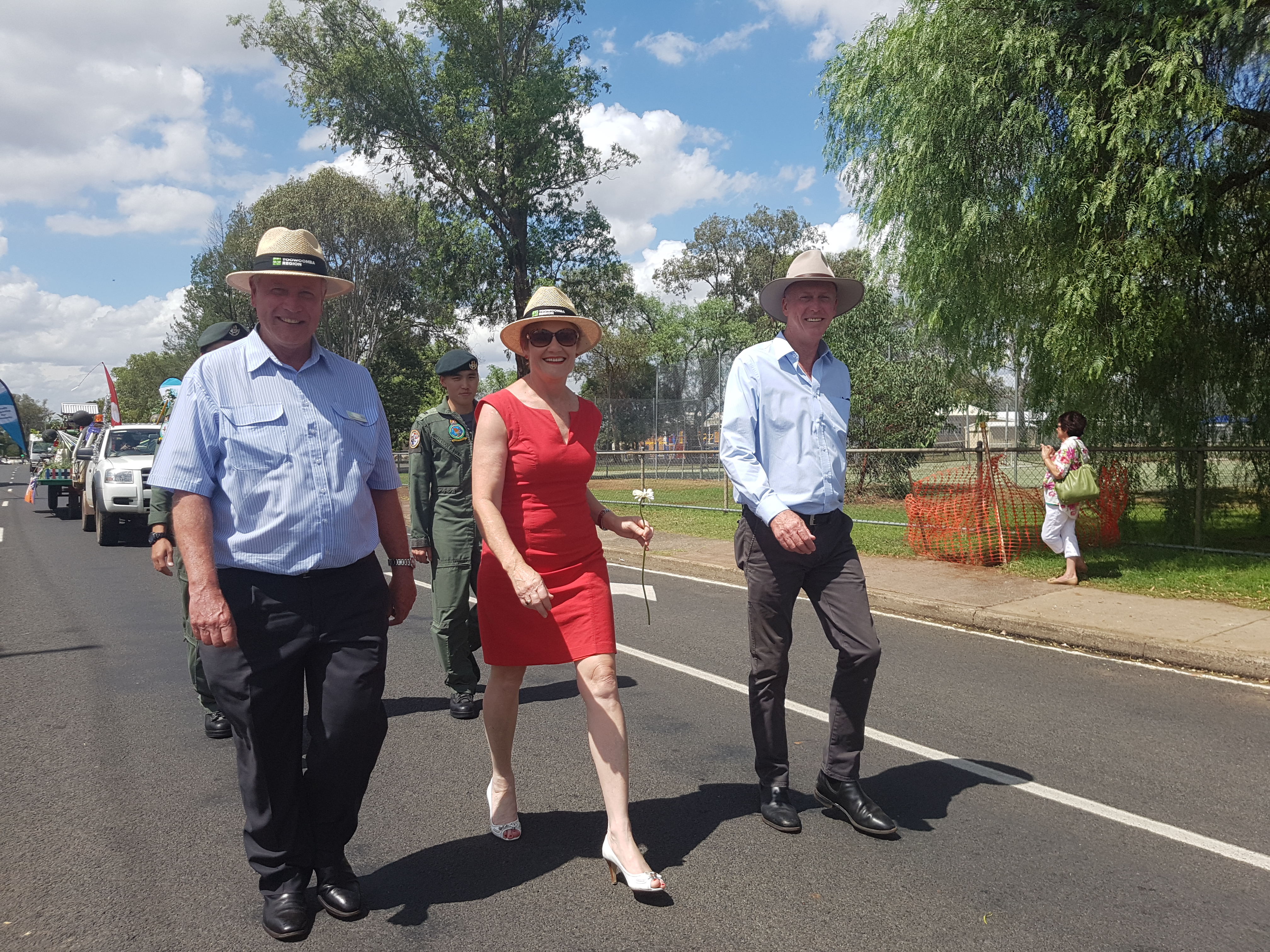 Toowoomba Regional Council Cr Chris Tait, Senator for Queensland Pauline Hanson and Member for Condamine Pat Weir. Toowoomba Regional Council Cr Chris Tait, Senator for Queensland Pauline Hanson and Member for Condamine Pat Weir.
