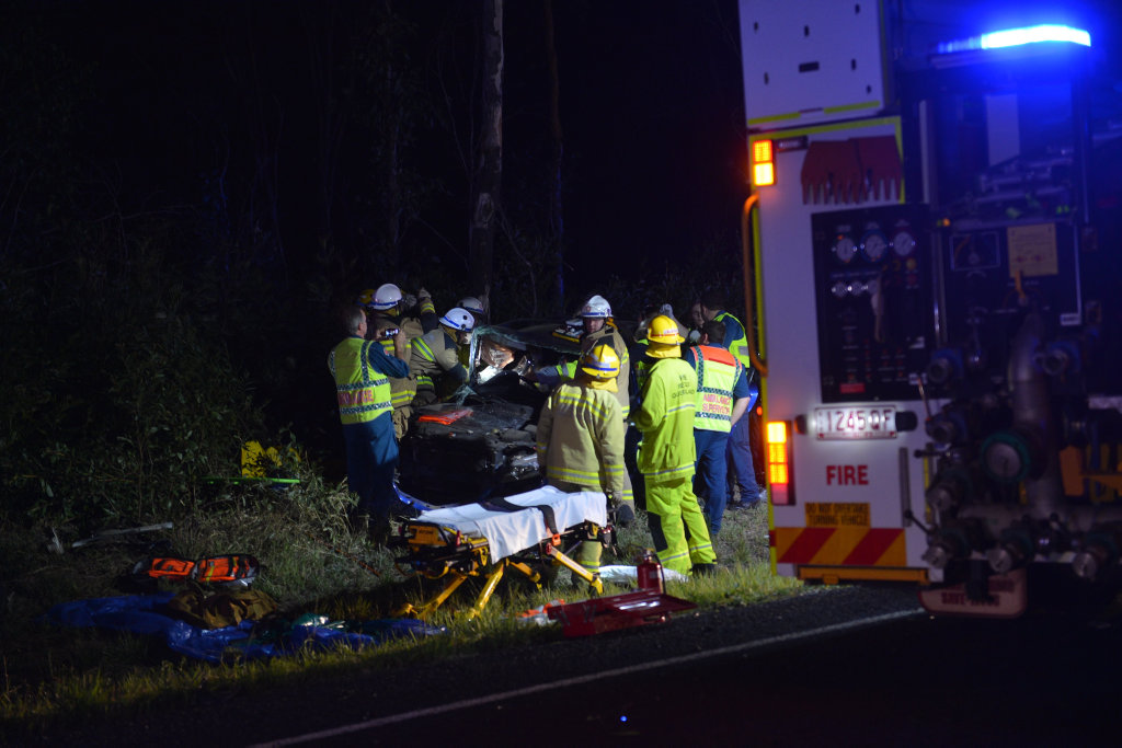 Horror two-car crash on Goodwood Rd half way between Bundaberg and Childers Horror two-car crash on Goodwood Rd half way between Bundaberg and Childers
