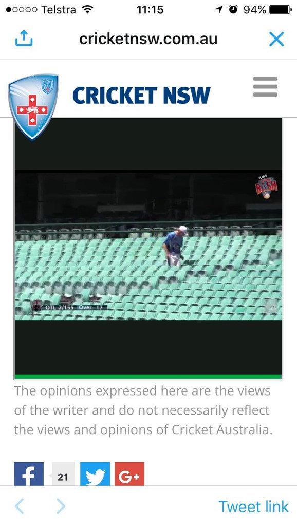 A Wagga Wagga Sloggers player looks for a lost ball put in the stands by Orana Outlaws batsman Jordan Moran. A Wagga Wagga Sloggers player looks for a lost ball put in the stands by Orana Outlaws batsman Jordan Moran.