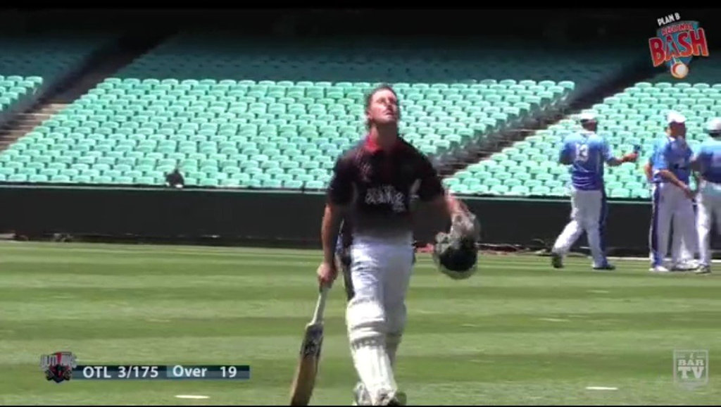Orana Outlaws batsman Jordan Moran walks off after being caught on the boundary for 75 against Wagga Wagga Sloggers. Orana Outlaws batsman Jordan Moran walks off after being caught on the boundary for 75 against Wagga Wagga Sloggers.