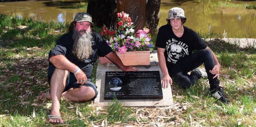 Mick and Mikey Peet at the memorial set up for Lateesha Nolan. Mick and Mikey Peet at the memorial set up for Lateesha Nolan.