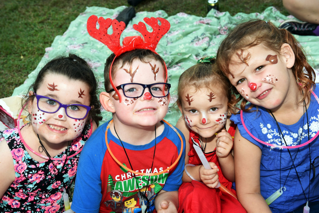 Fraser Coast Carols in the Park and Apex Santa Fair - Queens Park Maryborough - Zalena Adams, Xavier Neaves, Charley Neaves and Katelyn Stewart. Fraser Coast Carols in the Park and Apex Santa Fair - Queens Park Maryborough - Zalena Adams, Xavier Neaves, Charley Neaves and Katelyn Stewart.