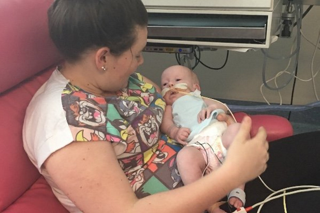 Six-month-old Alexander Kneen-Beck died on Tuesday after suffering a rare genetic disease. Pictured with his mum Courtney Beck. Six-month-old Alexander Kneen-Beck died on Tuesday after suffering a rare genetic disease. Pictured with his mum Courtney Beck.