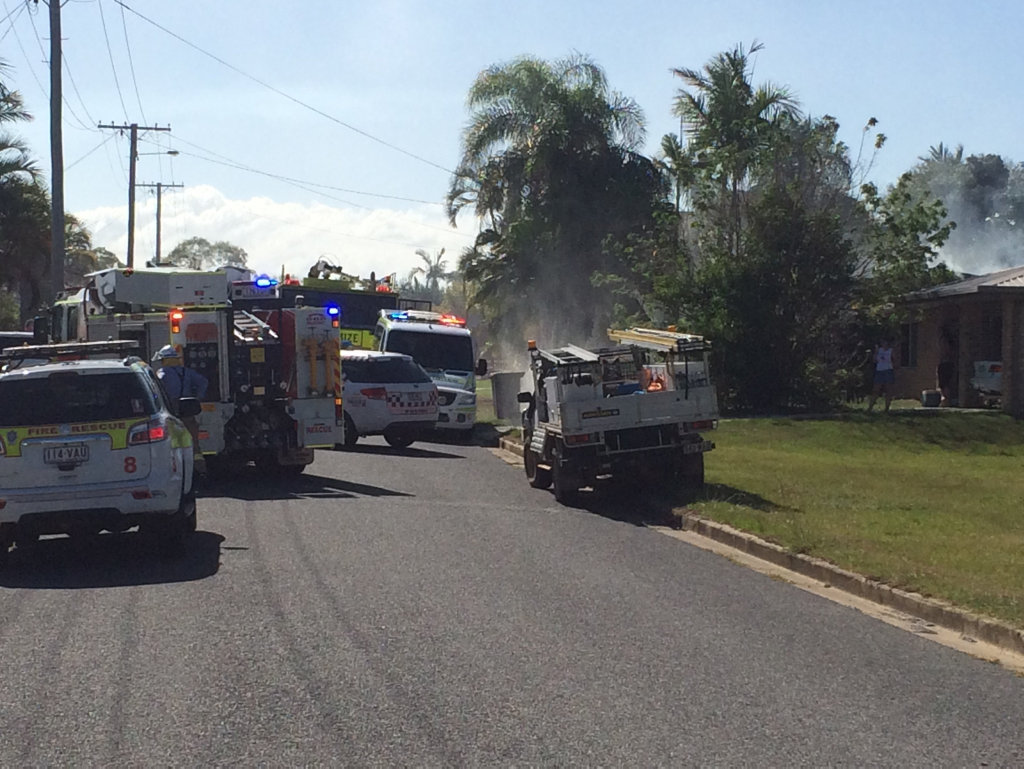 FIRE: A fire has torn through a house on Pashley St, Clinton. FIRE: A fire has torn through a house on Pashley St, Clinton.