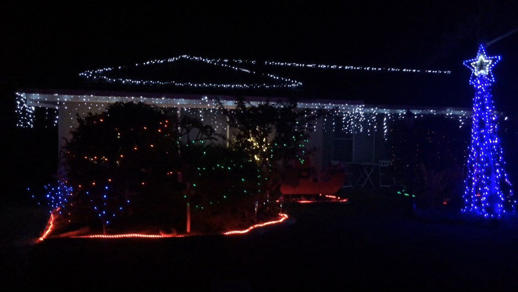 Christmas lights display in Plater Crescent, Townsend.