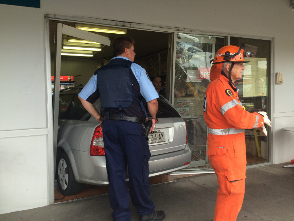 SES volunteers were called upon to cut a trapped male driver after the car drove through the entrance of Joy Noodle, South Grafton on Friday, 16th December, 2016. SES volunteers were called upon to cut a trapped male driver after the car drove through the entrance of Joy Noodle, South Grafton on Friday, 16th December, 2016.