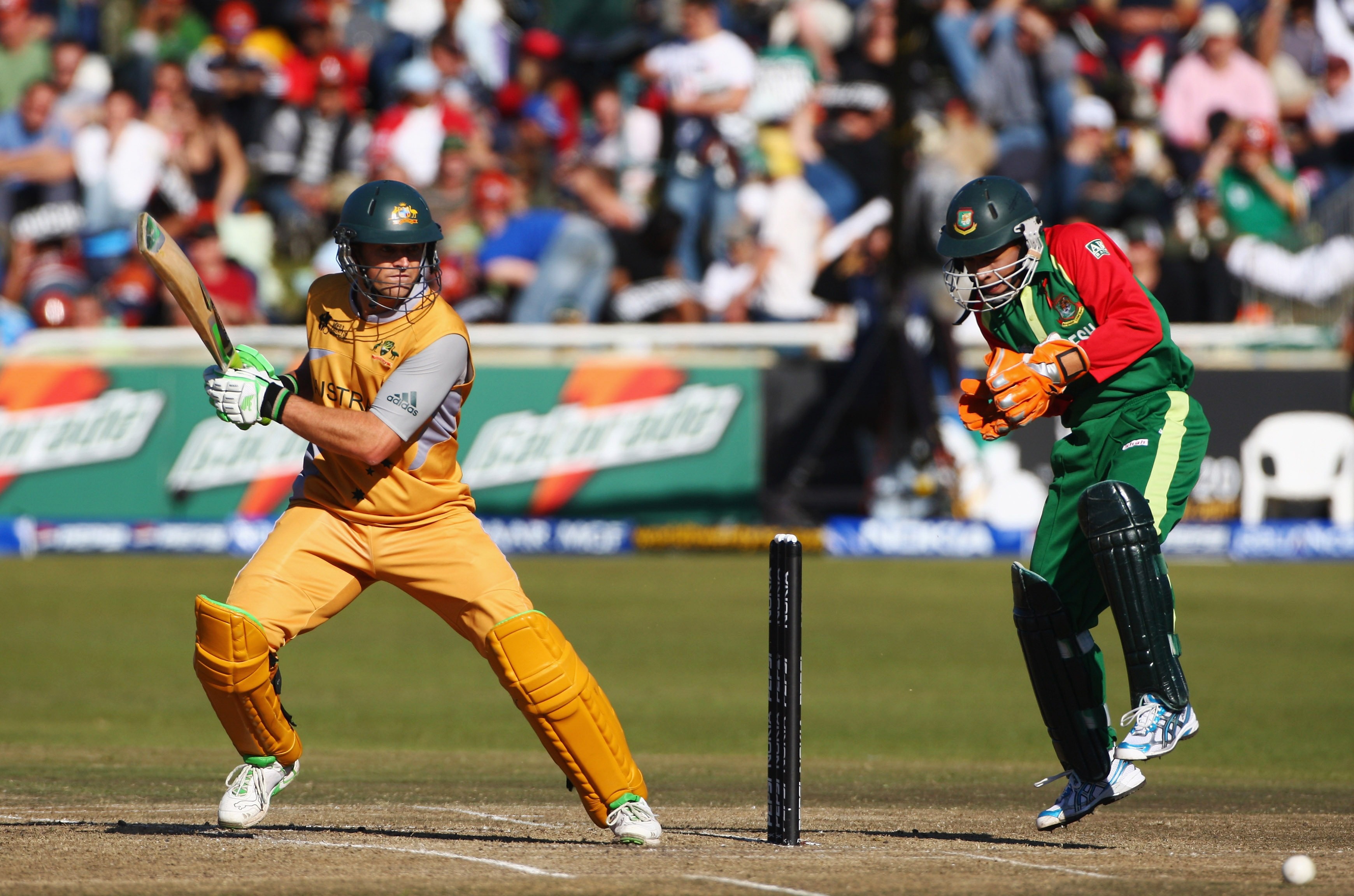 Adam Gilchrist of Australia hits out during the Twenty20 Cup Super Eights match between Australia and Bangladesh at Newlands Cricket Ground on September 16, 2007 in Cape Town, South Africa. Adam Gilchrist of Australia hits out during the Twenty20 Cup Super Eights match between Australia and Bangladesh at Newlands Cricket Ground on September 16, 2007 in Cape Town, South Africa.