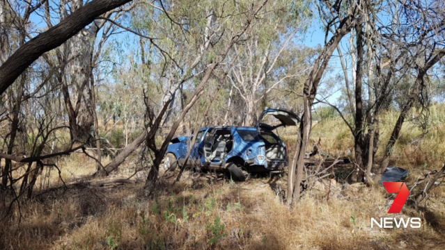 The crash scene on Dalby – Kogan Rd where a 14-year-old girl was badly injured. Photo 7 News Toowoomba The crash scene on Dalby – Kogan Rd where a 14-year-old girl was badly injured. Photo 7 News Toowoomba