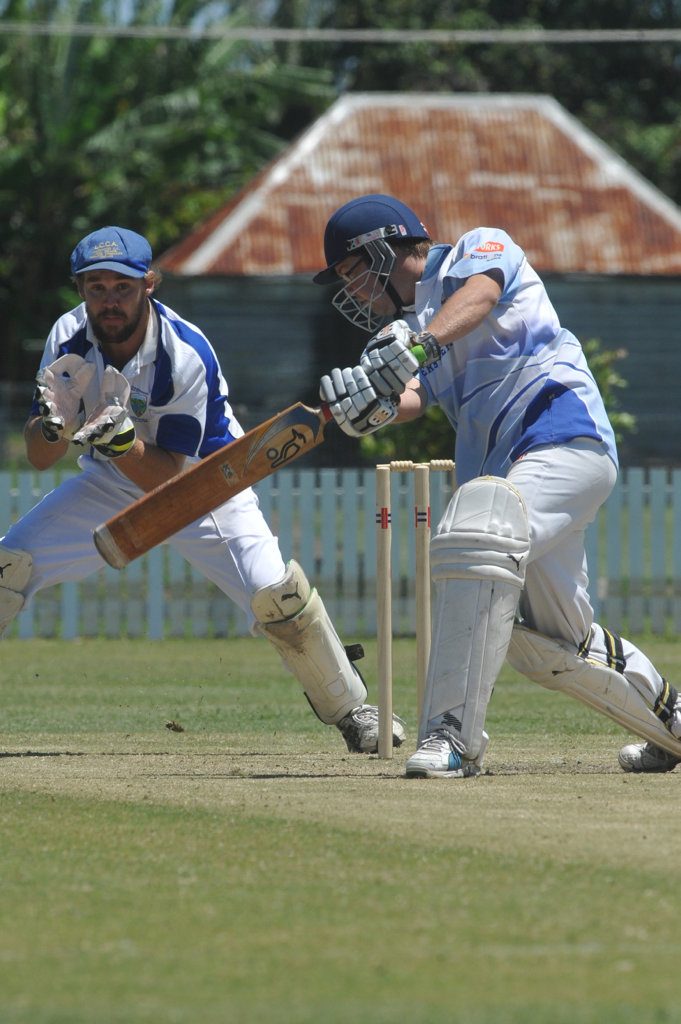 Dean Bartlett batting for Iluka in their LCCA first grade match against Harwood at Harwood Oval. Photo Matthew McInerney / Daily Examiner Dean Bartlett batting for Iluka in their LCCA first grade match against Harwood at Harwood Oval. Photo Matthew McInerney / Daily Examiner