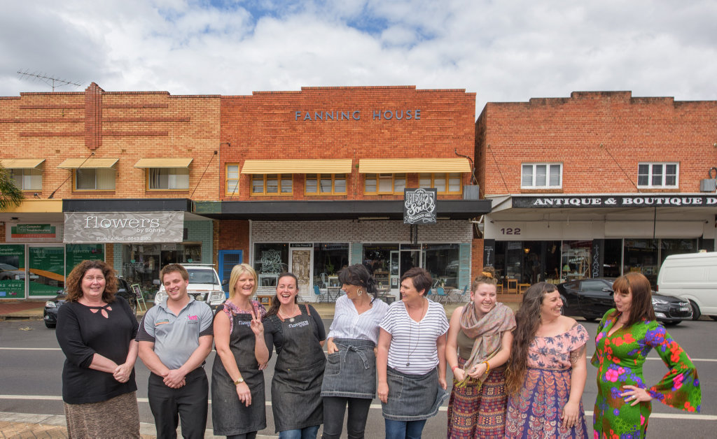 Margaret Clark and Zac Searle of Computer Troubleshooters, Rayonnie Clarke and Bonnie McGowan of Flowers by Bonnie, Rachael Koning and Shelley Kirke of Heart and Soul Wholefood Cafe and Boutique Bar, Jade Pummeroy and Skye Harrison of Tilted Teapsoon, Katrina Giles from Orange Daze. Margaret Clark and Zac Searle of Computer Troubleshooters, Rayonnie Clarke and Bonnie McGowan of Flowers by Bonnie, Rachael Koning and Shelley Kirke of Heart and Soul Wholefood Cafe and Boutique Bar, Jade Pummeroy and Skye Harrison of Tilted Teapsoon, Katrina Giles from Orange Daze.