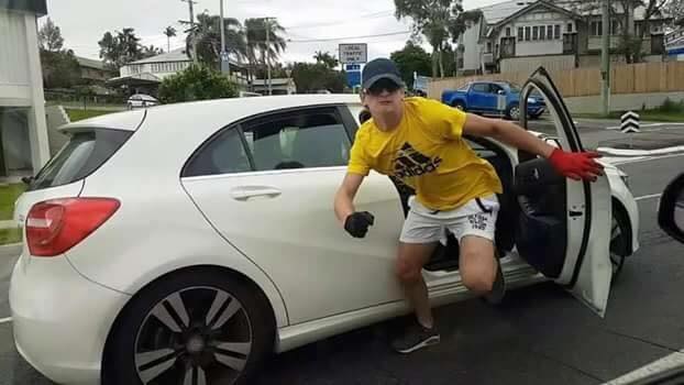 The alleged driver of the stolen Mercedes spotted on Logan Rd, any information please contact Crime Stoppers on 1800 333 000. The alleged driver of the stolen Mercedes spotted on Logan Rd, any information please contact Crime Stoppers on 1800 333 000.