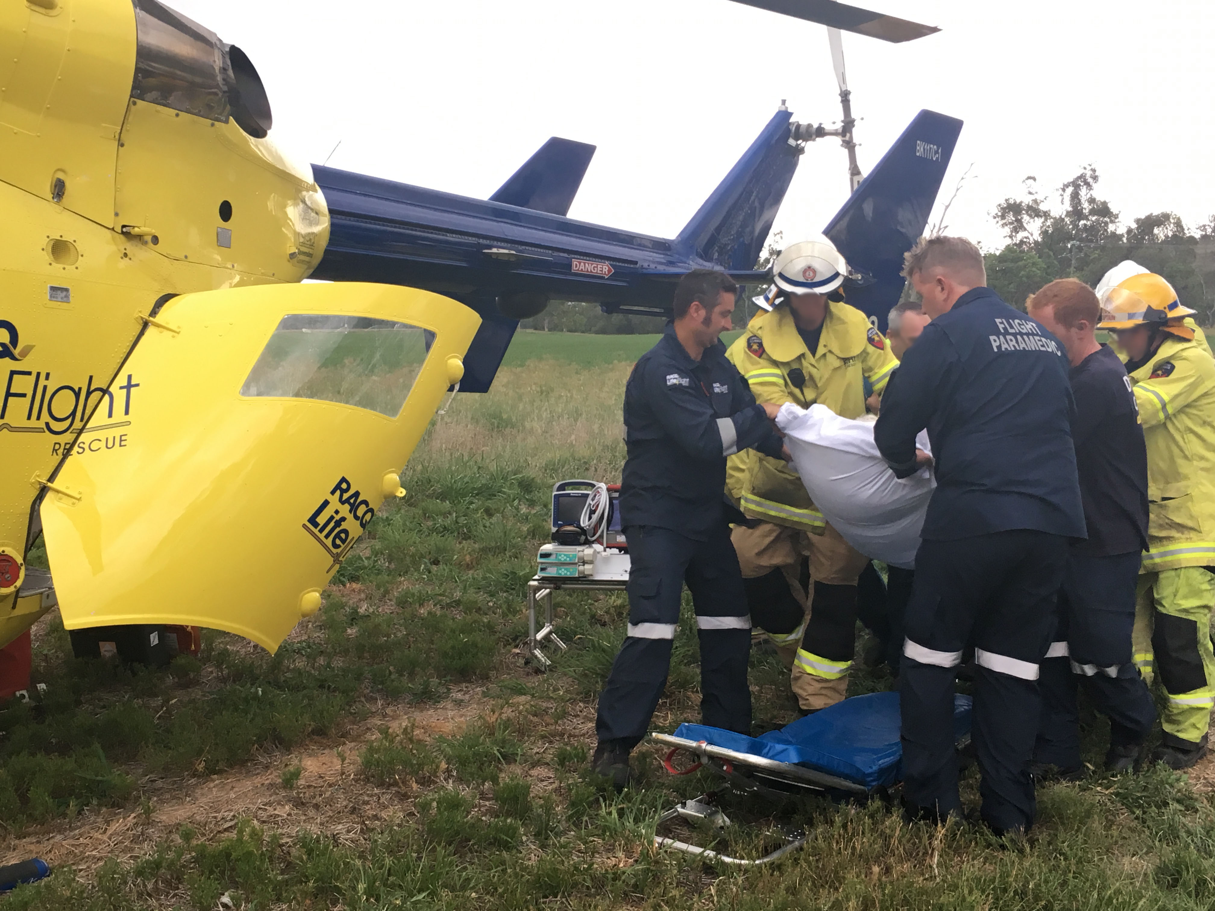 A woman was airlfited after a crash on the Burnett Hwy this afternoon A woman was airlfited after a crash on the Burnett Hwy this afternoon