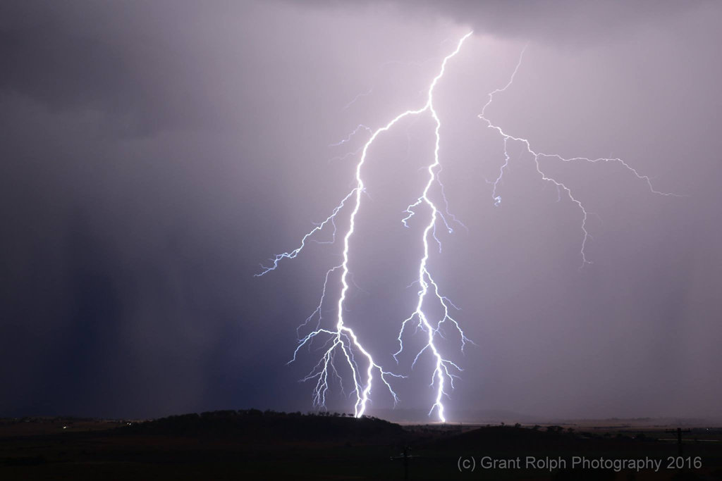 WHAT A SHOT: Photographer Grant Rolph snapped this amazing shot of lightning outside Toowoomba last night during the thunderstorms.
