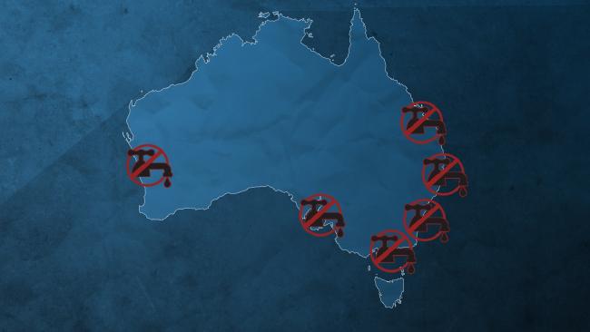 Sites around Australia contaminated by PFOS and PFOA. Sites around Australia contaminated by PFOS and PFOA.