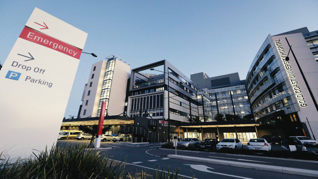 The Gold Coast University Hospital in a scene from the TV series Gold Coast Medical. Supplied by Channel 7. The Gold Coast University Hospital in a scene from the TV series Gold Coast Medical. Supplied by Channel 7.