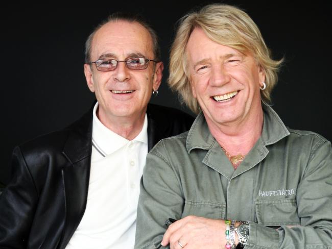 Francis Rossi and Rick Parfitt, pictured in Sydney, were regular visitors to our shores. Picture: Supplied Francis Rossi and Rick Parfitt, pictured in Sydney, were regular visitors to our shores. Picture: Supplied