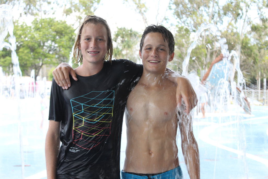 Boxing Day at WetSide Water Park - Twins Nash and Adam Hindmarsh. Boxing Day at WetSide Water Park - Twins Nash and Adam Hindmarsh.